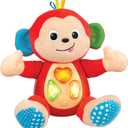 KiddoLab Musical Monkey Plush Toy - Soft Stuffed Animal with Light-Up Buttons and Melodic Nursery Songs for 3+ Month Old Babies