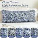 14x36 Inch Cotton Block Print Ruffle Sham Cover,Handmade Boho Floral Block Print Pillowcase,Ruffle Trim,Soft Decorative Cushion Case for Bedroom,Farmhouse&Cottagecore Bedding