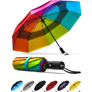 REPEL Windproof Travel Umbrella - Compact & Withstands Winds up to 85MPH , Strongest Premium Auto Folding Umbrella for Rain and Sun - Durable, Light & Portable for Women & Men , Fits Backpack & Cars