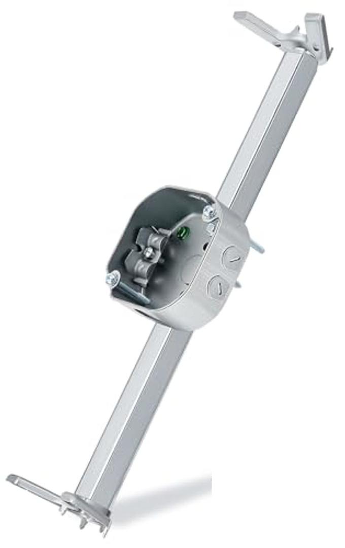 Therwen Adjustable Fan Electrical Box Brace 14.2 Inches Long Silver Ceiling Fan Mounting Bracket for Fans and Light Fixtures