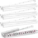 Mahjong Rack & Pusher 4-Pack, Clear Acrylic Tile Holders, Modern US Style, 18.9 x 3.1 x 1.2 inch
