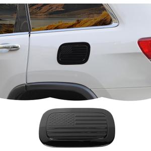 Fuel Filler Door Gas Tank Cap Cover Trim US Flag Decoration Exterior Accessories for Jeep Grand Cherokee 2011-2020,Black