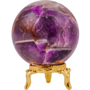 FASHIONZAADI Amethyst Crystal Rock - Gemstone Ball - Gem Sphere - Wiccan Altar Table - Witchy Office Decor - Spiritual Gemstones - Altar Table Decor - Amethyst Sphere Geode