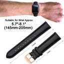 ANNEFIT Watch Band 15mm, Quick Release Textured Padded Leather Straps with Rose Gold Buckle for Men and Women (Black)