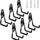 6 Pack Garage Hooks Heavy Duty - Supports 100 lbs, Utility Steel Garage Hanger & Organizer for Organizing Garden Lawn Tools, Ladders, Garden Hose, Digging Shovel, Bikes, Ropes