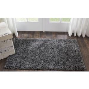 Nourison Malibu Shag Solid Dark Grey 3' x 5' Area Rug, (3' x 5')