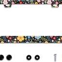 Personalise Colorful Floral Flowers License Plate Frame License Plate Frames Car Universal Stainless Steel Accessories Cars Decor with 2 Holes and Screws Fits Standard US Vehicles Size 12.2 x 6 Inches