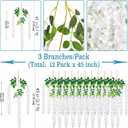 GPARK (36 Branches 12 Pack /45 inch /3.7ft Wisteria Hanging Artificial Flowers Fake Bushy Silk Vine Garland String for Wedding Party Garden Greenery Home Wall Deco White