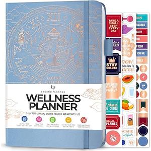 Legend Wellness Planner & Food Journal – Daily Diet & Health Journal with Weight Loss, Measurement & Exercise Trackers – Lifestyle & Nutrition Diary – Lasts 6 Months, A5 size – Periwinkle