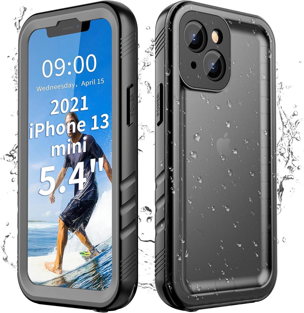 Cozycase TOP Military IP68 Waterproof Case for iPhone 13 Mini - Heavy Duty 360 Shockproof Full Body with Screen Camera Protector Double Water Dust Drop Proof Hard Rugged Tough Bumper Front Back Cover