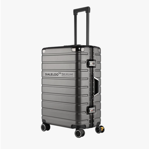 Zipperless Luggage - 20 Inch Airline Approved Carry On 22x14x9 in, 9H Scratch-Proof Hard shell PC with Aluminum Frame for Business travel Gray