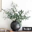 FiveSeasonStuff Artificial Olive Branches, 6 Gray-Green 30 Inch Faux Olive Stems with Bendable Wire for Vases & Centerpieces