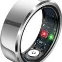 Smart Rings, Fitness Tracker Ring, Heart Rate, Blood Oxygen, Stress, Step Tracker, Sleep Monitoring, Air Gestures, No Subscription Fee, IP68 Waterproof for iPhone&Android (Silver, #10)