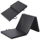 thick Foam Foldable Yoga Mat for Exercise, Fitness Training, Picnic, Travel and Home (Black, 72LX24WX2