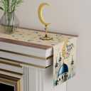 2 x XCHI Moons Stars Ramadan Kareem Table Runner Table Decoration for Party Home Kitchen Dining Holiday Decor 13x72 Inch