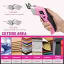 VLOXO Cordless Electric Scissors Cardboard Cutter with 2 Type Blades Rechargeable Powerful Shears Cutting Tool for Fabric Electric Box Cutter Leather Felt with Charger & Storage Box-Pink
