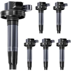 6PCS Ignition Coil Pack 3.5L 3.7L V6 Compatible with Ford Mazda Lincoln Edge Explorer F150 Taurus Flex MKZ MKS MKX CX-9 2007 2008 2009 2010 2011 2012 2013 2014 2015 2016 2017, Replace UF553 DG520