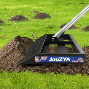 Lawn Leveling Rake 45x10 inch, Leve Lawn Tool with Stainless Steel, Lawn Leveler 27-80" Adjustable Handle, Yard Leveling Rake Heavy-Duty for Garden, Golf Course, and Farm