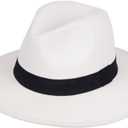 Daesan Gangster Hat For Men Women Wide Brim Fedora Hats Roaring 20s Costume (A1-white)
