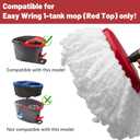 2 x 4 Pack Mop Replacement Heads Compatible with Ocedar Mops Replace Head EasyWring Spin Mop Heads Replacements - Includes 1 Rotating Mops Base, Microfiber Mop Refills, Easy Cleaning