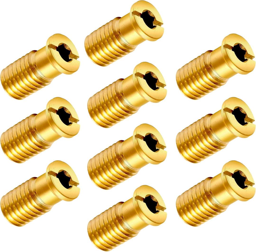 10 Pieces Brass Pool Cover Anchors Screws Pool Safety Cover Anchor Replacement Kit, Heavy Duty Pool Cover Anchors Concrete