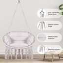 Goutime Hammock Chair, Macrame Hanging Swing Chairs with Cushion and Hardware Kit,Adult Boho Swings for Outside,Patio,Balcony,Bedroom (Beige), 
Product Dimensions	55"L x 30"W