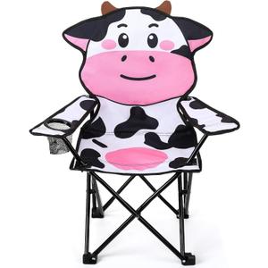 KABOER Kids Outdoor Folding Camping Chair with Cup Holder Carrying Bag, 14in x 14in x 30in