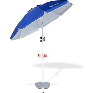 6.5ft Sun Shade Umbrella, Portable Umbrella with Stand for Sports, Water Weight Bag, Adjustable and Lightweight, Sun Protection, Royal Blue