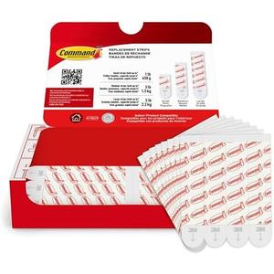 Command Damage Free Hanging Strips for Large Wall Hooks, Removable Adhesive, No Tools, 16  White Strips