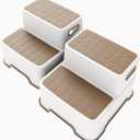 Toddler Step Stool for Bathroom Sink, 2 Pack Step Stool for Kids, Plastic Potty Training Toilet Stepping Stools, Child and Baby Lightweight&No-Slip Two Step Stools for Kitchen - Khaki