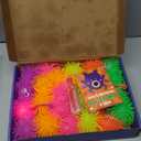 24 PCS Light Up Balls for Kids, Glow in The Dark Party Favors LED Puffer Balls with Finger Loop, Easter Eggs Fillers Fidget Toys Easter Basket Stuffers