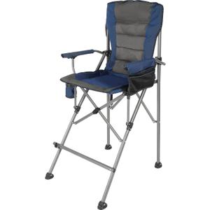 Extra Tall Folding Chairs for Adults 330lbs, Portable Bar Height Foldable Director Chairs for Camping Outside, Comfortable with High Back and Footrest, Blue