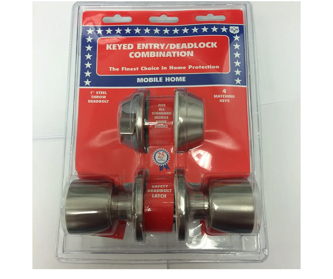 RV Knob and Deadbolt Door Lock Set 1 pk