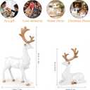 Reindeer Ornaments Statue,Reindeer Christmas Decoration,Deer Gifts for Women, Mom Gifts,Deer Decorations Applicable Home, Office,Bookshelf TV Stand, Shelf, Living Room(Origami Big, White)