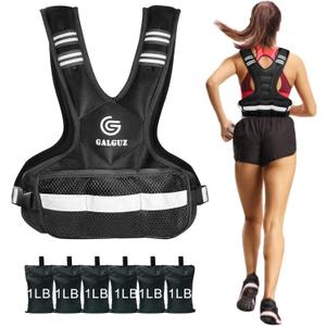 Adjustable Weighted Vest for Women, 4-10/11-20 LB Vest with Ironsand Weights for Strength Training, Adjustable Weighted Vest with Reflective Strip for Night Use