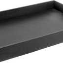 Home Redefined Beautiful Modern Elegant 17.5"x12" Rectangle Classic Black Faux Leather Decorative Tray Ottoman Coffee Table Perfume Living Room Kitchen Serving Tray with Handles for All Occasion's