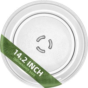 14.2" Microwave Glass Plate for Whirlpool W10818723 Microwave Plate Replacement Microwave Glass Plate for KitchenAid, Maytag 14 1/8 Microwave Glass Turntable 4375274 4252778 461967720541 (14.2" Ring Shape Hole)