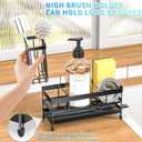 masadi Sink Organizer Caddy Countertop for Kitchen, Black Dish Sponge Holders, Instant Dry Brush Holders, Kitchen Storage Organziation Essentials and Decor