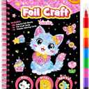 FUNNYB&G Foil Art Craft Kit for Kids, Sparkly Birthday Gift Toy for Girls | No Mess, Kids Ages 4-10 Create Sparkling Artwork, A Creative Gift for Birthdays, Holidays, Travel Activities,Screen-Free Fun