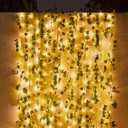 Contatto 41 Feet Solar String Lights with Waterproof LED Outdoor Decor, Artificial Ivy Vines, Patio, Balcony, Garden, Party