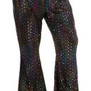 Men's Plus Size Dazzling Disco Shirt & Bell Bottom Pants Costume Set - Adult 70s 80s Disco Costume Sequin Outfit (3X)
