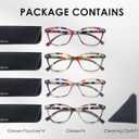 HEEYYOK 2.0 Reading Glasses Women Small Face 4-Pack Colorful Reader For Womens Cheaters Reading Ladies Lightweigth Flexible Spring Hinge