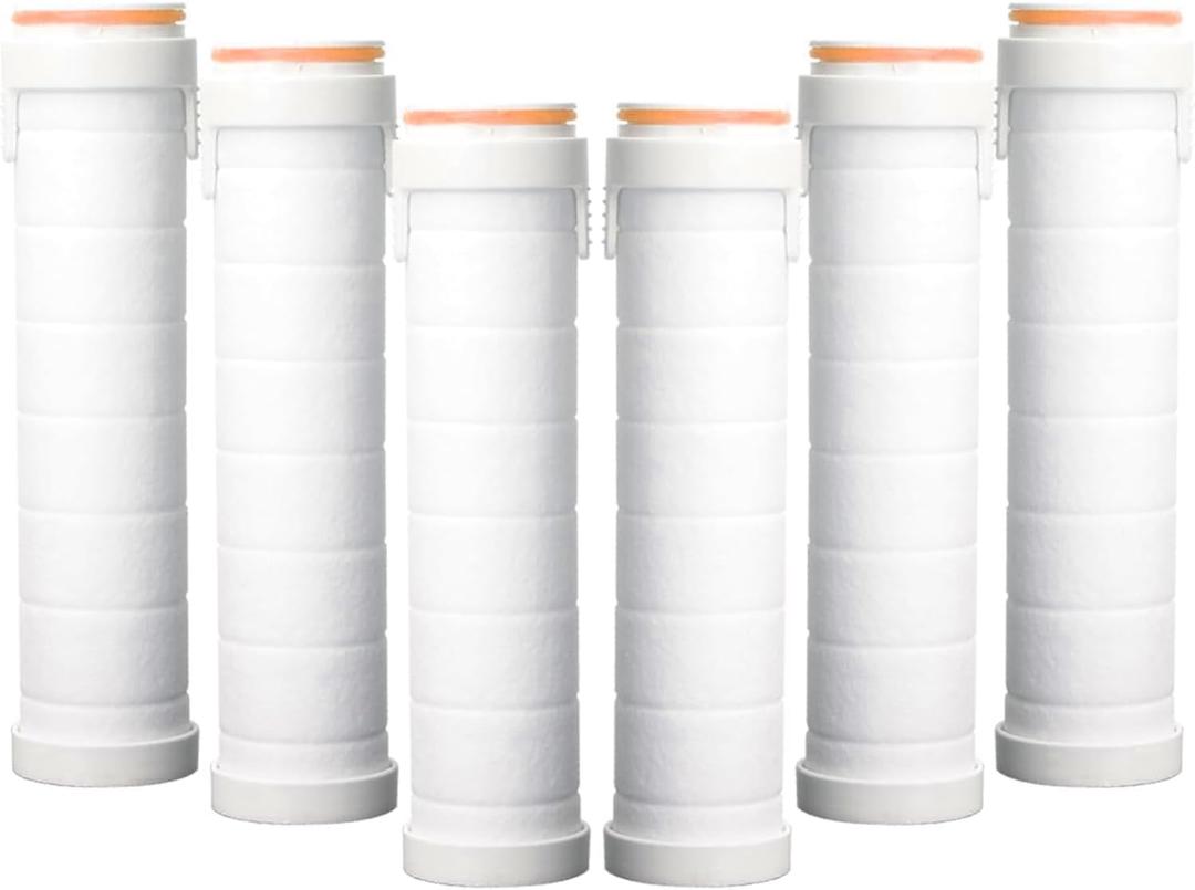 Shower Head Filters for High Pressure Shower Head, 6 PCS PP-Cotton Filter Cartridge for Hard Water Soften Hard Water, Handheld Shower Head Replacement Filters