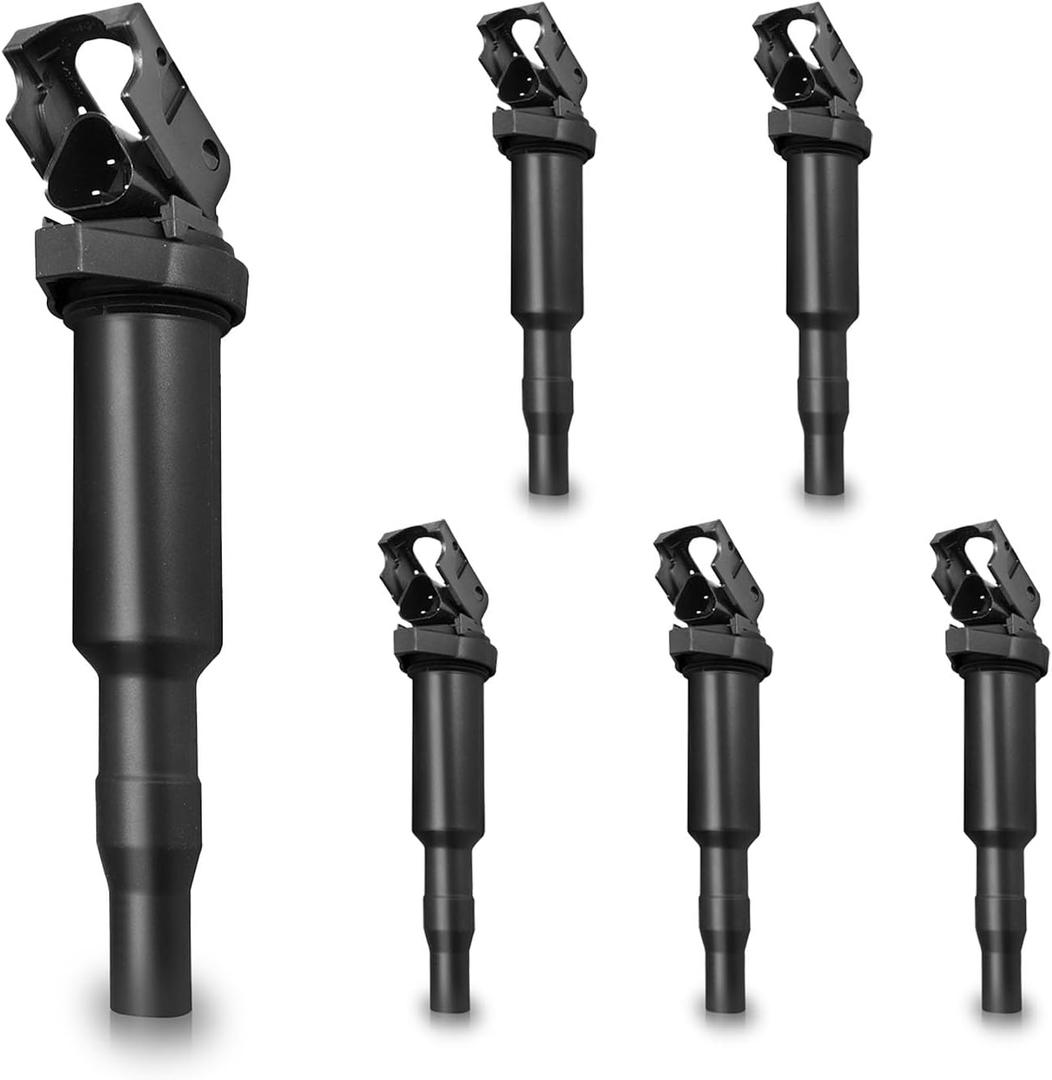 ENA Set of 6 Ignition Coil Pack Compatible with BMW 128i 135i 335i 325i 328i 330i E60 M5 525xi 528i N54 X3 X5 X6 Z4 2001-2016 Replacement for 0221504470 00044 12137594937 12137562744 12137571643 UF592