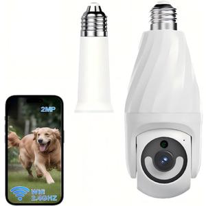 Ameyes Dog/Pet Camera for Home Security with Light Socket, 1080P Indoor/Outdoor Wireless Camera, 2.4&5GHz WiFi Camera with Phone App, Color Night Vision, Motion Detection, Compatible with Alexa