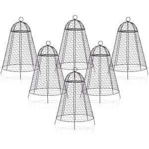 boldworks Garden Cloches for Plants Chicken Wire Cages to Protect from Animals Outdoor Extra Large Rustproof Thicker and Finer Mesh 12" x 20" Pack of 6