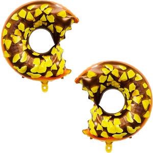 2PCS Donut Balloons Doughnut Birthday Party Foil Aluminum Balloon Decorations for Baby Shower Themed Party Supplies