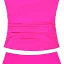 Century Star Girls Tankini Swimsuit with Contrast Trim & Cross Back Straps, Two Piece Bathing Suit UPF 50+ for Teens XL