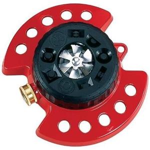 6 Pack Dramm 15021 ColorStorm 9-Pattern Turret Sprinkler with Heavy-Duty Metal Base - Red