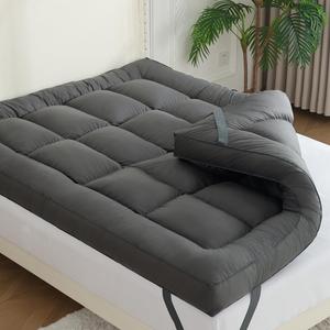 WhatsBedding 5 Inch Mattress Topper Queen Size, 4 Layer Goose Feather Bed Topper, Filled with Shredded Foam, 100% Cotton Mattress Pad Cover, CertiPUR-US Certified, Grey Color, 60x80 (Queen, Gray) WhatsBedding 5 Inch Mattress Topper Queen Size, 4 Layer Goose Feather Bed Topper, Filled with Shredded Foam, 100% Cotton Mattress Pad Cover, CertiPUR-US Certified, Grey Color, 60x80 (Queen, Gray)